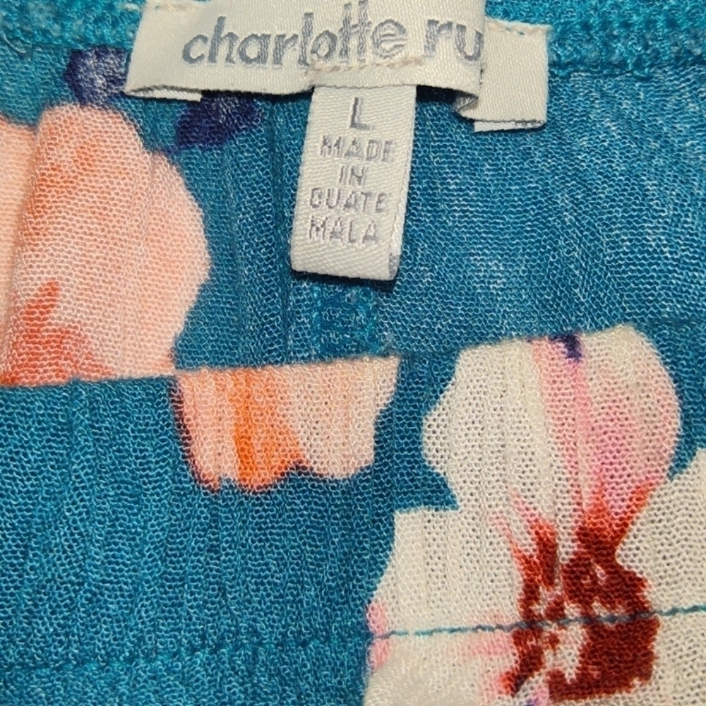 Charlotte Russe summer dress maxi blue green floral  Size: L - Picture 7 of 8